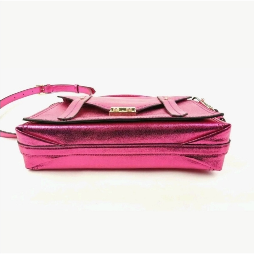 Henri Bendel Cambria Metallic Lipstick Pink Leather Satchel/Crossbody NWT - Picture 7 of 16